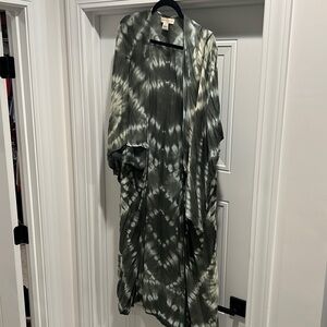 One Size Kimono Cover Up Green TieDye